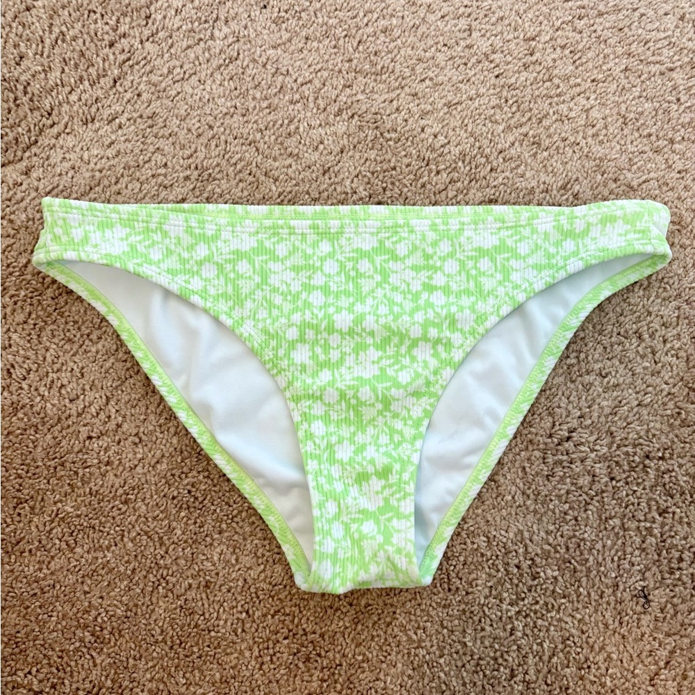 Xhilaration Green Patterned Cheeky Swim Bottom